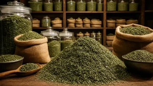 نعنا خشک فروشی با ظاهر سبز و بسته‌بندی شفاف